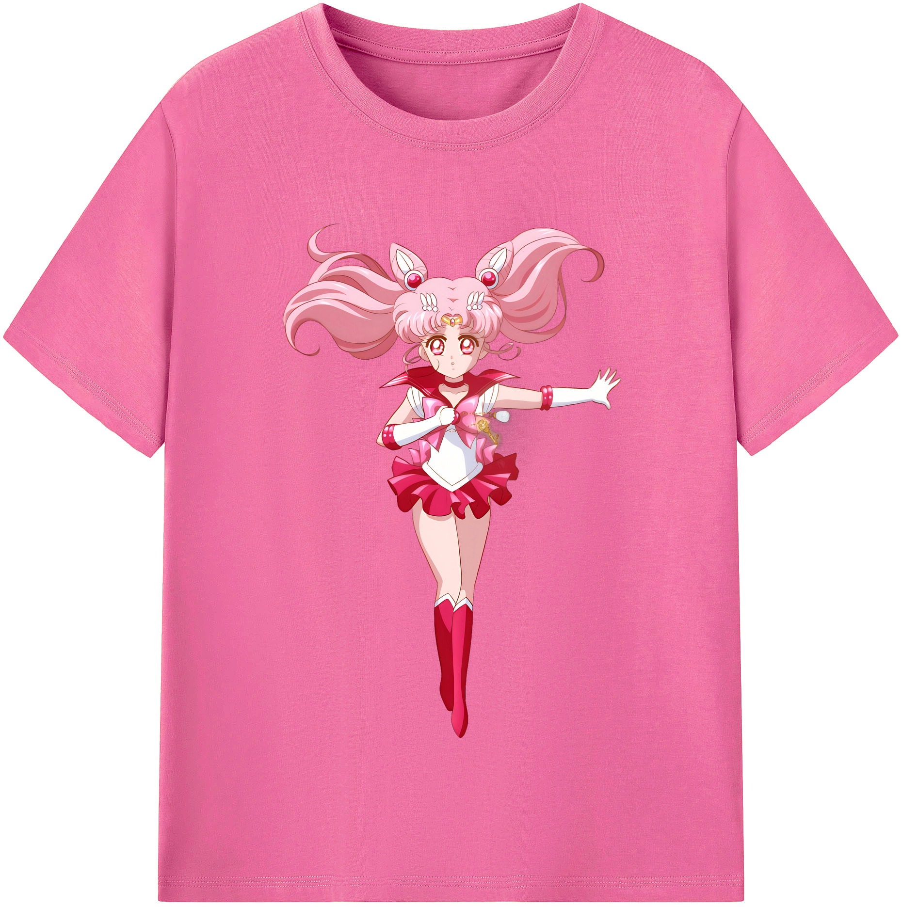 （画像用） 美少女戦士セーラームーン ちびうさ Sailor Moon Chibiusa Tsukino Usagi Small Lady Serenity レディースカジュアルプリントTシャツ（綿100％）
